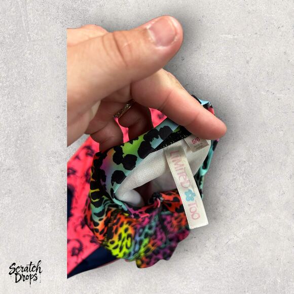 Limited Too Girls Swimsuits Bundle Unicorn Rainbow Leopard Print Size 5/6 Beach - Picture 2 of 3